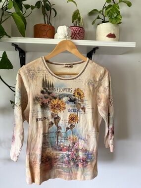 Sunflowers Graphic Long Sleeve Tee - Floral Print
